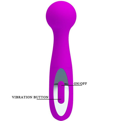 Massaggiatore ricaricabile Pretty Love Wade con 12 funzioni, mostrato in un'immagine, ideale per relax e benessere.