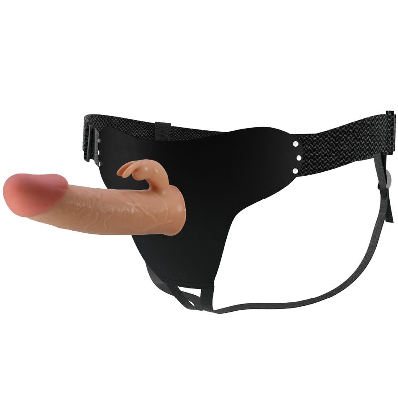 Imbracatura universale Pretty Love Mavis con dildo naturale da 19 cm, mostrato in dettaglio.