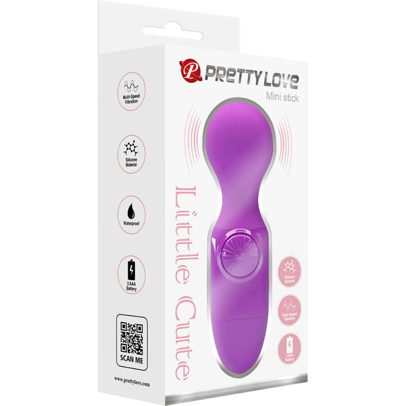 Mini massaggiatore personale Pretty Love di colore viola, con design compatto e portatile per massaggi rilassanti.