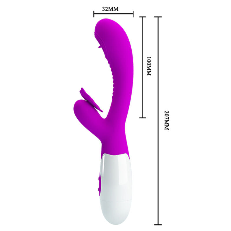 Vibrante dildo lilla PRETTY LOVE Moth Licking, dettagli realistici e design elegante, ideale per il piacere personale.