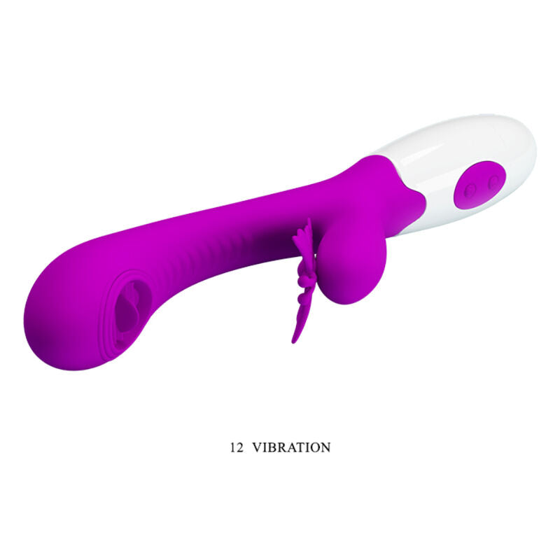 Vibratore lilla PRETTY LOVE Moth Licking, design elegante, superficie liscia e dettagli curati, ideale per stimolazione intensa