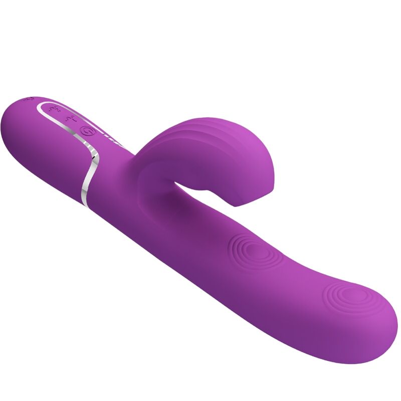 Vibratore multifunzione coniglio viola PRETTY LOVE Perlita 3 in 1, con design elegante e funzionalità multiple.