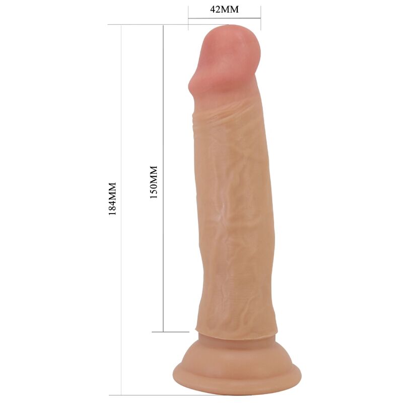 Dildo realistico Pretty Love Quentin di 18 cm in colore carne, con dettagli anatomici e superficie liscia, progettato per piacere.