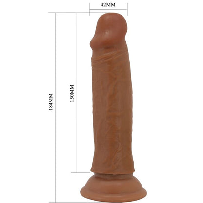Dildo realistico PRETTY LOVE Quentin da 18 cm colore marrone, dettagli realistici, mostrato in immagine.
