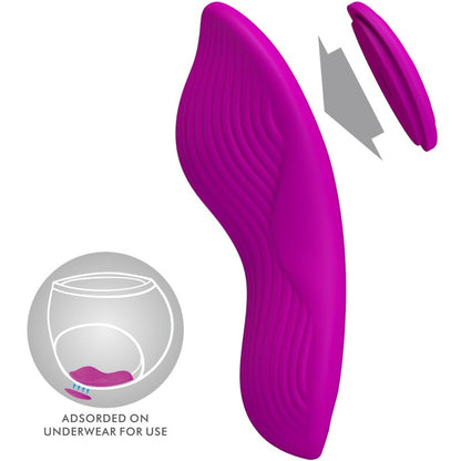 Stimolatore clitorideo PRETTY LOVE Romario rosa con telecomando, dispositivo lay-on elegante e compatto per piacere intenso.