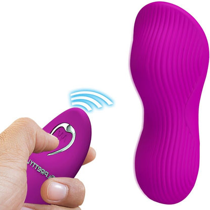 Stimolatore clitorideo lay-on rosa PRETTY LOVE Romario con telecomando, design compatto e confortevole per massaggi intimi.
