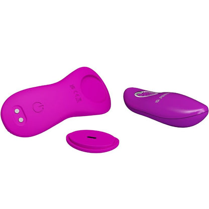 Stimolatore clitorideo lay-on rosa PRETTY LOVE ROMARIO con telecomando, design compatto e morbido per piacere intenso.