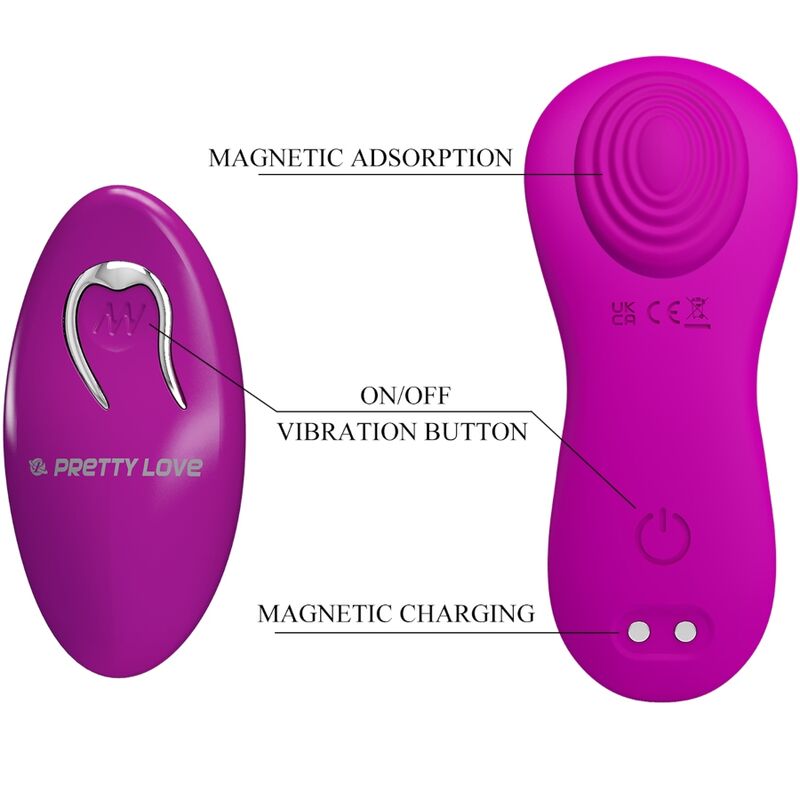 Stimolatore clitorideo PRETTY LOVE ROMARIO rosa con telecomando lay-on, design compatto e dettagli morbidi.