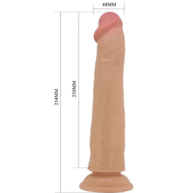 Dildo realistico PRETTY LOVE Sharife, lungo 25 cm, colore carne, con dettagli realistici e superficie morbida.