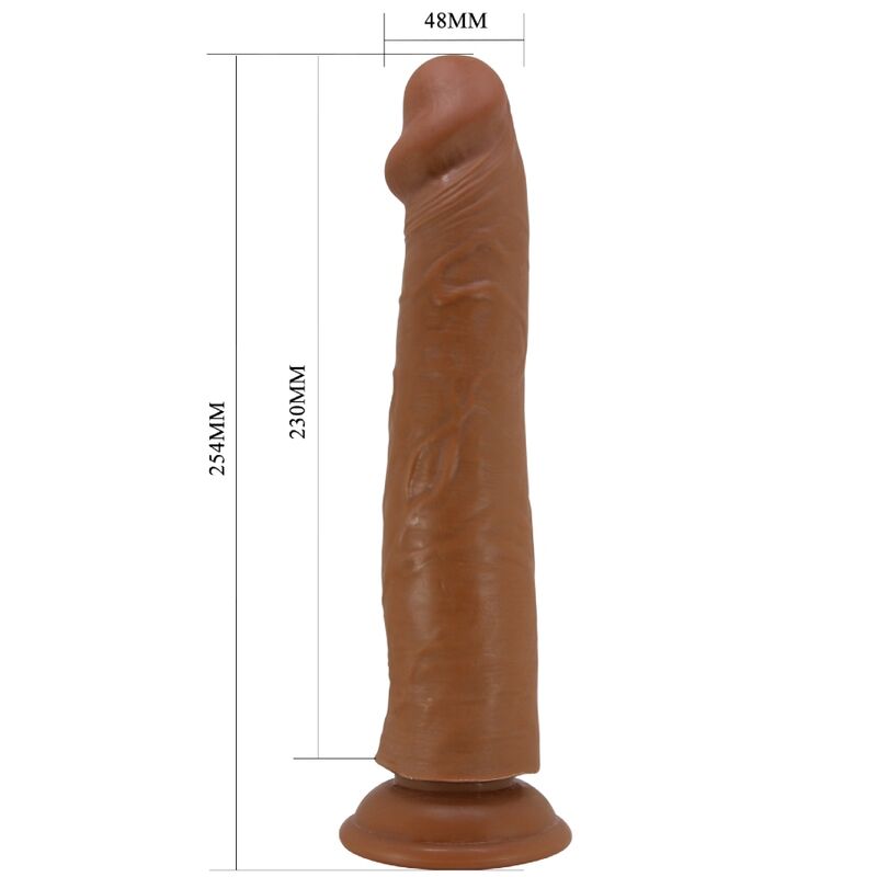 Dildo realistico marrone PRETTY LOVE Sharife, lunghezza di 25 cm, dettagli realistici e superficie liscia.