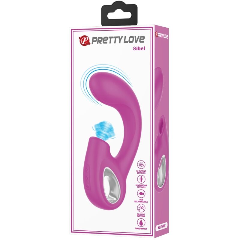 Vibratore Punto G e stimolatore clitorideo Pretty Love Sibel in colore viola con 10 modalità di vibrazione.