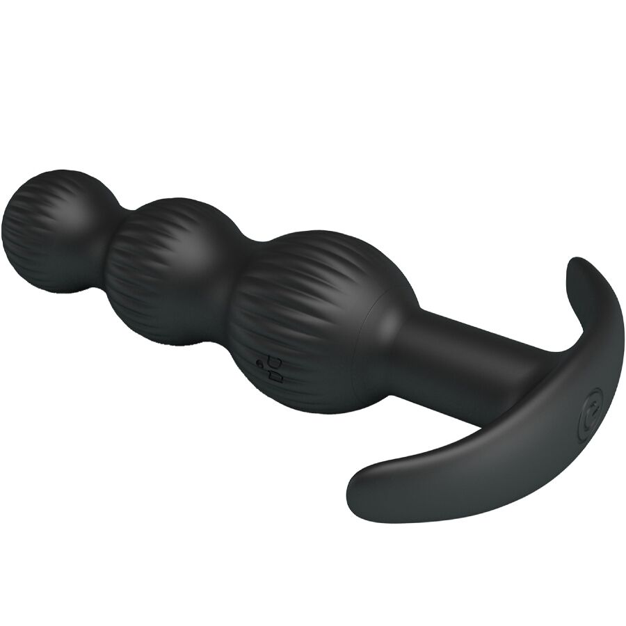 Vibratore anale nero Pretty Love Sidney con 10 vibrazioni, design ergonomico e superficie liscia per piacere intenso.