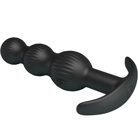 Vibratore anale Pretty Love Sidney nero con 10 modalità di vibrazione, design elegante e ergonomico per stimolazione.