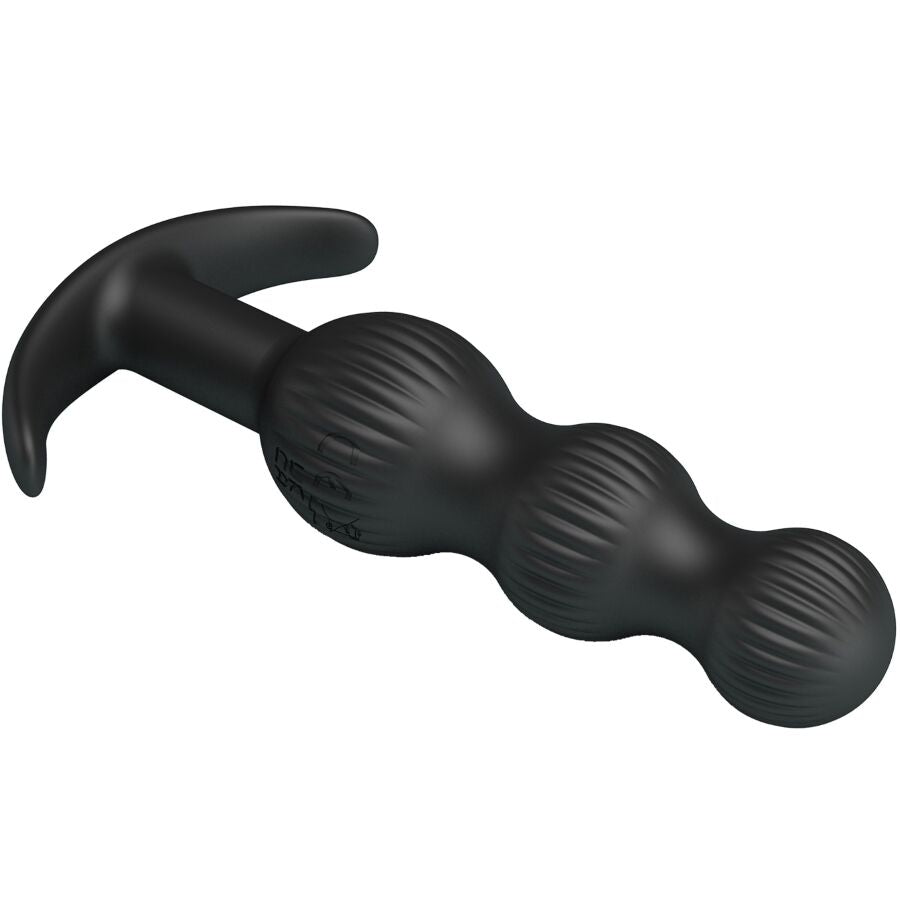 Vibratore anale nero Pretty Love Sidney con 10 modalità di vibrazione, design ergonomico e superficie liscia.