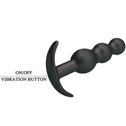 Vibratore anale PRETTY LOVE Sidney nero con 10 modalità di vibrazione, design elegante e ergonomico.