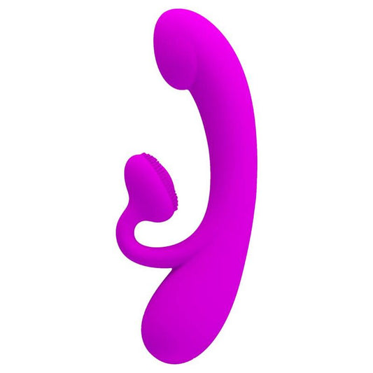 Vibratore clitorideo in silicone viola di PRETTY LOVE con succhiatore integrato, design ergonomico e stimolante.