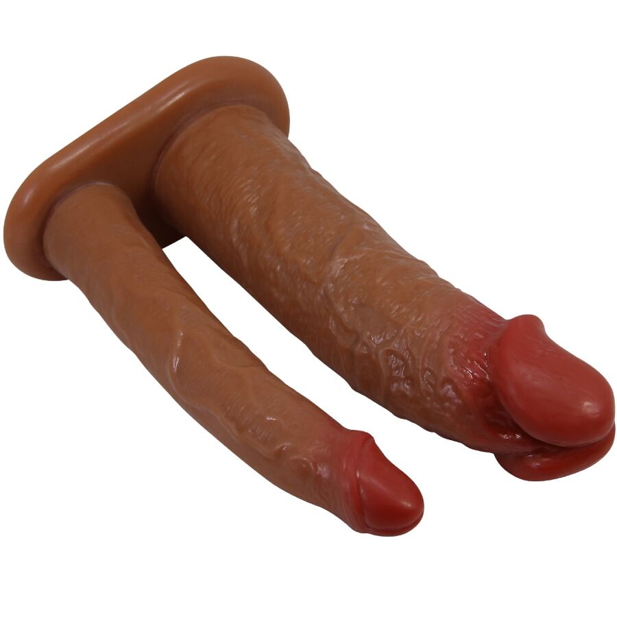 Imbracatura universale PRETTY LOVE SLIP KEAVEN con doppio dildo, comoda e regolabile, in nero, dettagli e materiali morbidi visibili