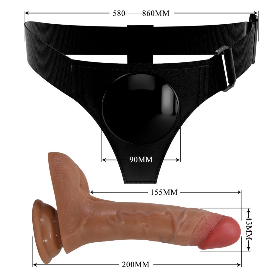 Slip universale Pretty Love con dildo vibrante e squirting, 15,5 cm, design mulato, ideale per stimolazione e piacere.