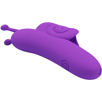Stimolatore delle dita PRETTY LOVE Snail potente, design viola, dettagli realistici e compatto per piacere personale.