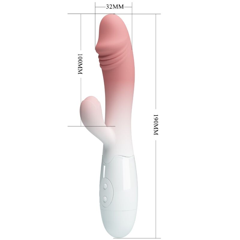 Vibratore rabbit rosa PRETTY LOVE Snappy con 30 vibrazioni, design elegante e dettagli realistici per sensazioni intense.