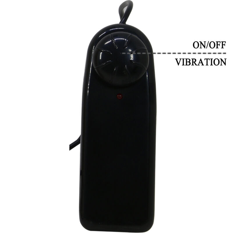 Imbragatura slip Pretty Love Starks con dildo vibrante multi-speed, 17,5 cm, colore marrone chiaro.