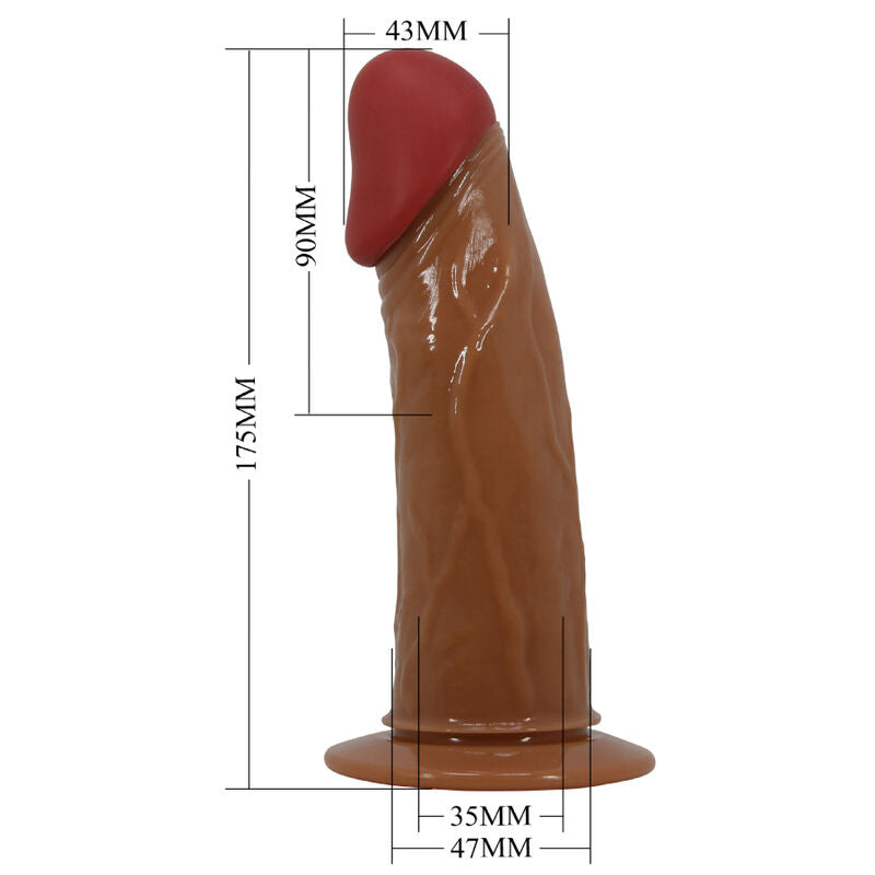 Imbragatura slip Pretty Love Starks con dildo vibrante multi-speed, 17,5 cm, colore marrone chiaro, dettagli visibili in immagine.