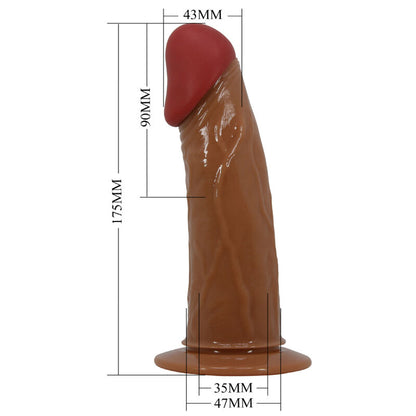 Imbragatura slip Pretty Love Starks con dildo vibrante multi-speed, 17,5 cm, colore marrone chiaro, dettagli visibili in immagine.
