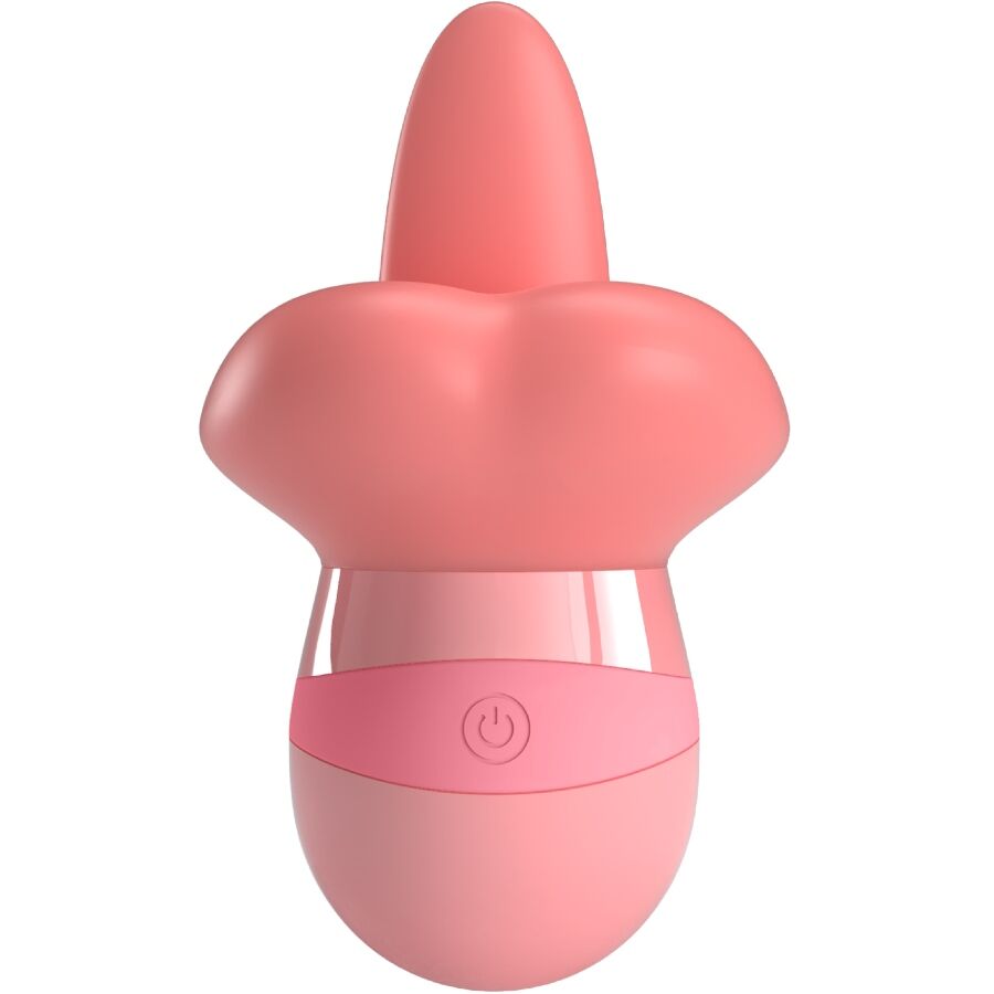 Stimolatore clitoride Pretty Love Kylee con lingua, 10 vibrazioni, colore rosa, design nudo, prodotto per il piacere femminile.