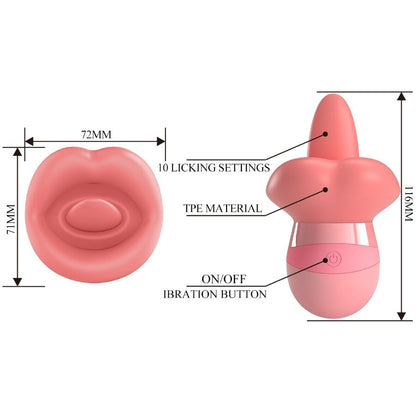 Stimolatore per clitoride Pretty Love Kylee con lingua, 10 vibrazioni, design rosa nude, ideale per piacere e sensazioni intense.