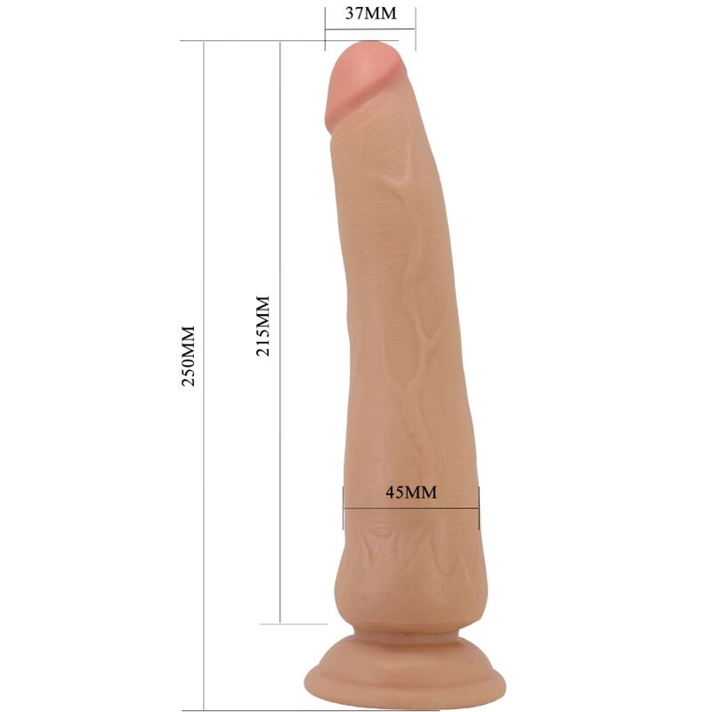 Dildo realistico PRETTY LOVE Tiemeyer, lunghezza 25 cm, colore carne, con dettagli anatomici, morbido e realistico.