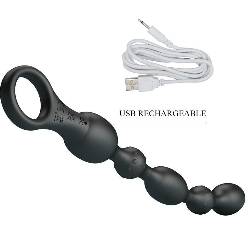 Sfere anali PRETTY LOVE VAN con 10 vibrazioni, in silicone, ricaricabili, design ergonomico e resistente.