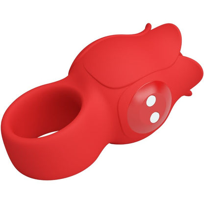Vibratore a dita Pretty Love Jae a forma di rosa rossa con 10 vibrazioni, per stimolazione intima e delicata.