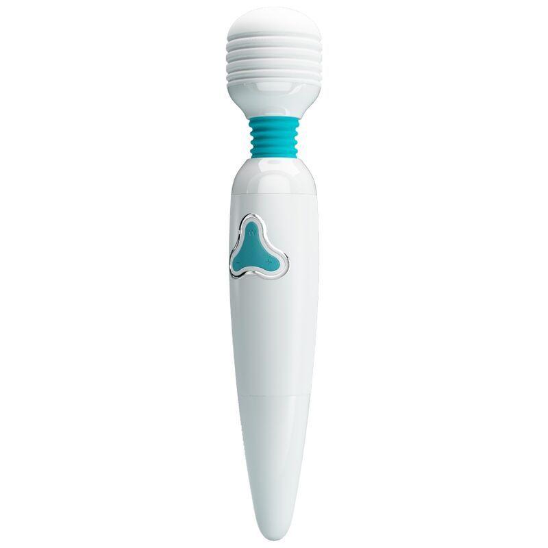 Vibratore Cloud Wand PRETTY LOVE bianco con 7 vibrazioni, elegante design in silicone, visibile in dettaglio nell'immagine.