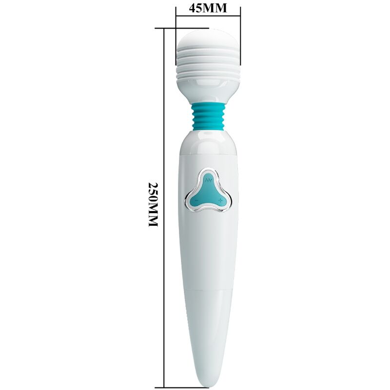 Vibratore Cloud Wand PRETTY LOVE bianco con 7 modalità di vibrazione, design ergonomico e superficie liscia.