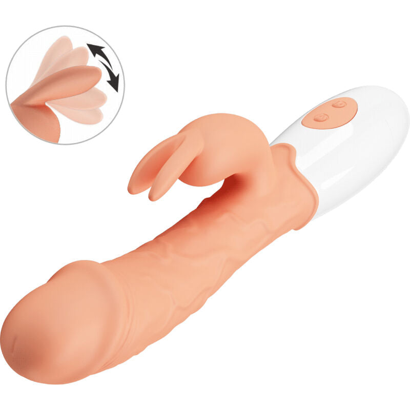 Vibratore coniglio pasquale PRETTY LOVE con stimolatore, design colorato e dettagli realistici, ideale per il piacere.