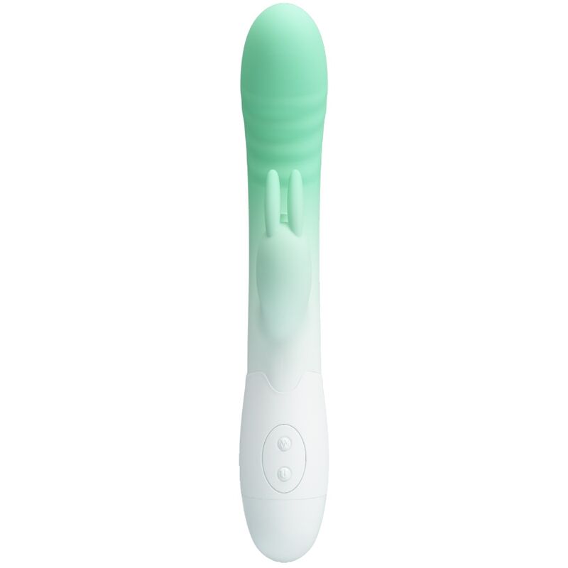 Vibratore coniglio verde PRETTY LOVE Cerberus con 3 modalità di vibrazione, design ergonomico e dettagli realistici.