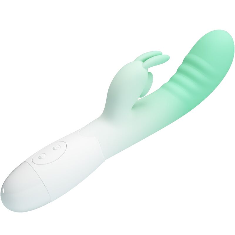 Vibratore coniglio verde PRETTY LOVE CERBERUS con 3 modalità di vibrazione e design ergonomico, visibile in dettaglio.