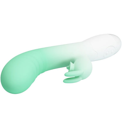 Vibratore coniglio Verde PRETTY LOVE Cerberus con 3 modalità di vibrazione, design ergonomico e dettagli realistici.