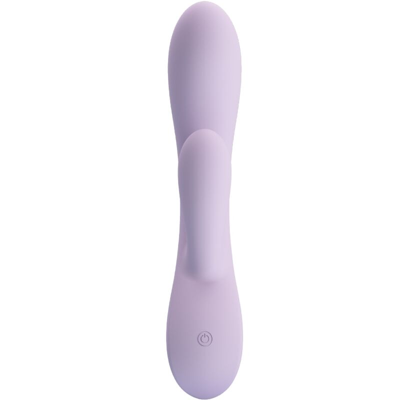 Vibratore coniglio viola PRETTY LOVE Rosolyn con 10 vibrazioni, dettaglio del dispositivo e design ergonomico.