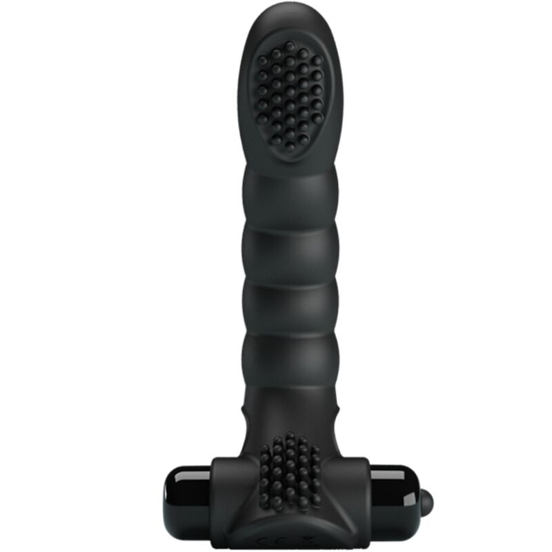 Vibratore da dita Pretty Love Alexander nero con 10 vibrazioni, design compatto e discreto per piacere personale.
