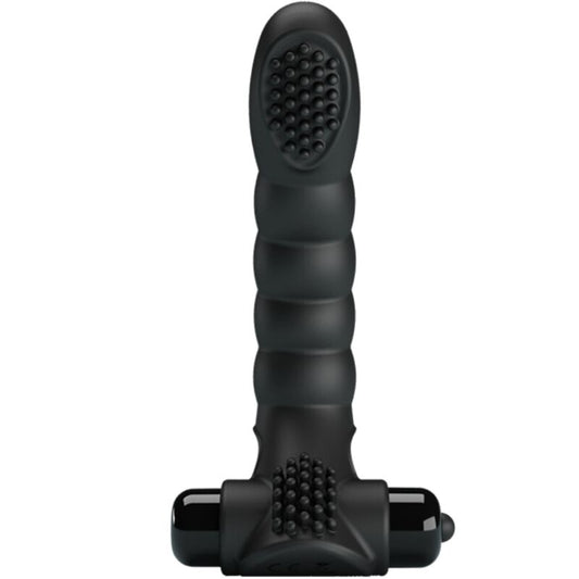 Vibratore da dita Pretty Love Alexander nero con 10 vibrazioni, design compatto e discreto per piacere personale.