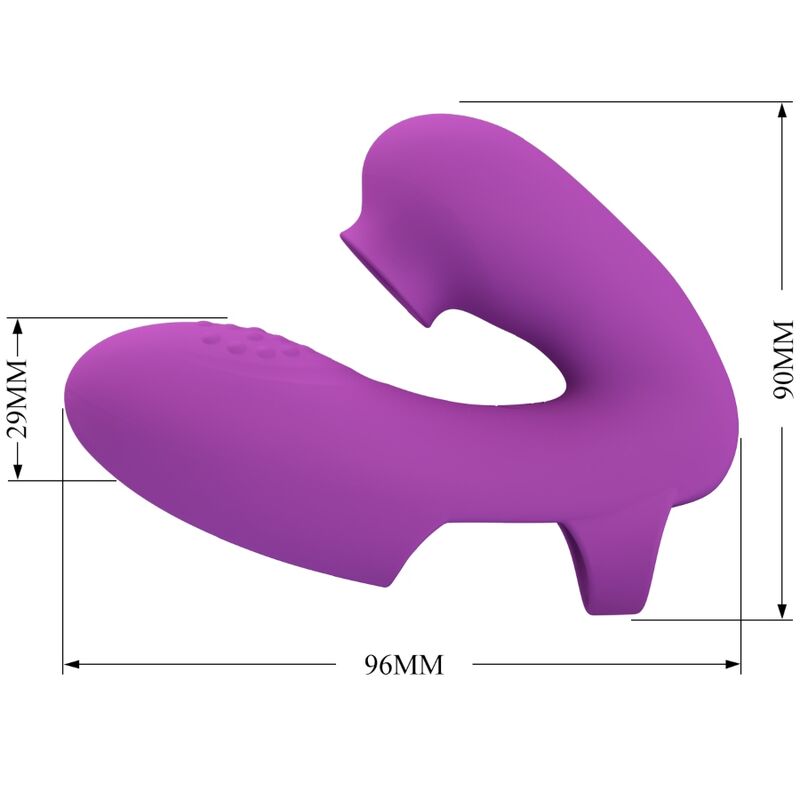 Vibratore da dita Pretty Love Athena con stimolatore clitorideo viola, compatto e ergonomico, ideale per stimolazione precisa
