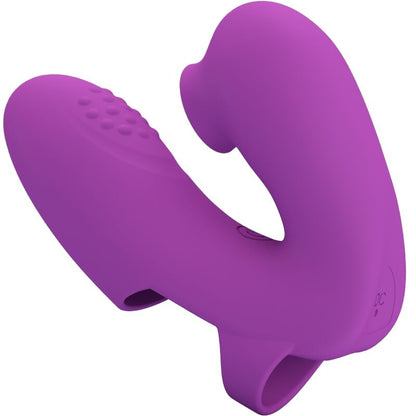 Vibratore da dita PRETTY LOVE Athena con stimolatore clitorideo viola, design compatto e ergonomico per stimolazione precisa