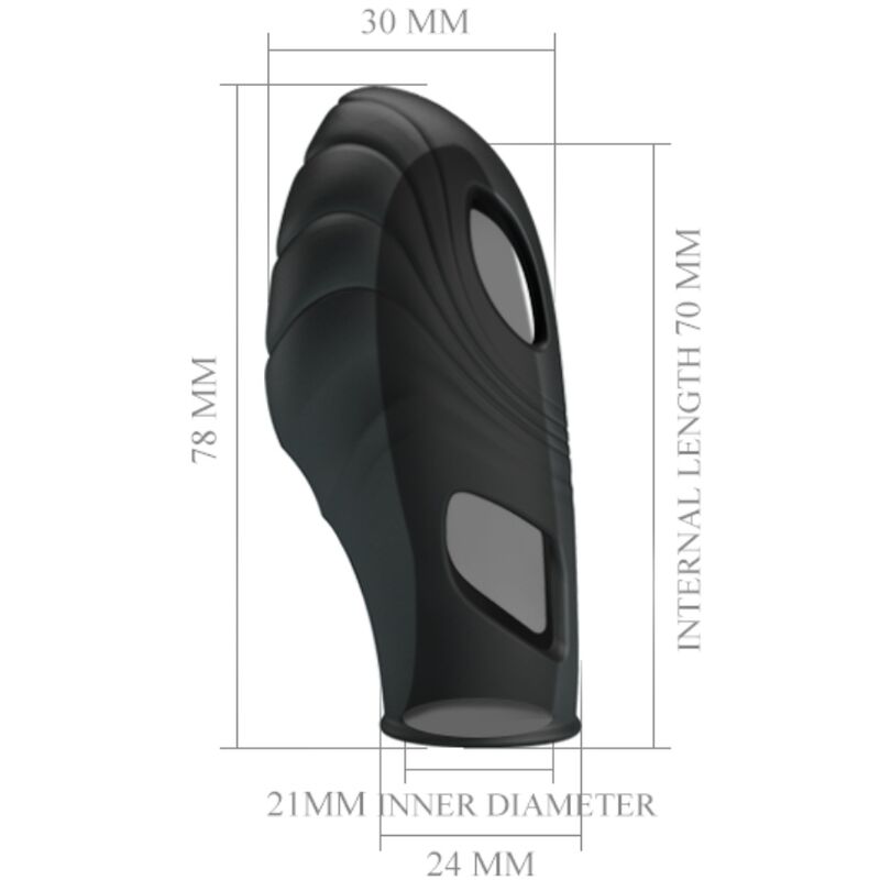 Vibratore da dita in silicone nero PRETTY LOVE, piccolo e maneggevole, ideale per stimolazione precisa e discreta.