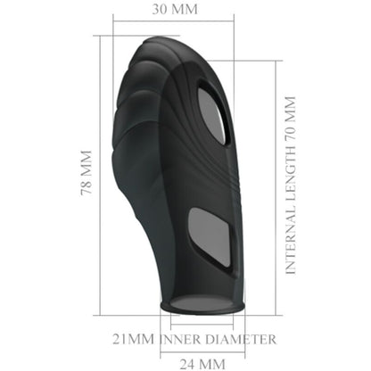 Vibratore da dita in silicone nero PRETTY LOVE, piccolo e maneggevole, ideale per stimolazione precisa e discreta.