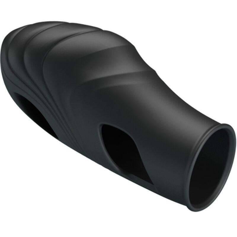 Vibratore da dita in silicone nero PRETTY LOVE, design compatto e morbido, ideale per stimolazione precisa e confortevole.
