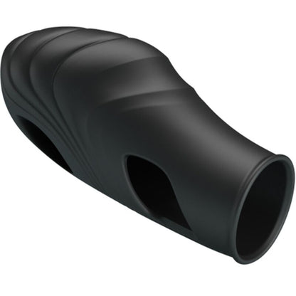 Vibratore da dita in silicone nero PRETTY LOVE, design compatto e morbido, ideale per stimolazione precisa e confortevole.