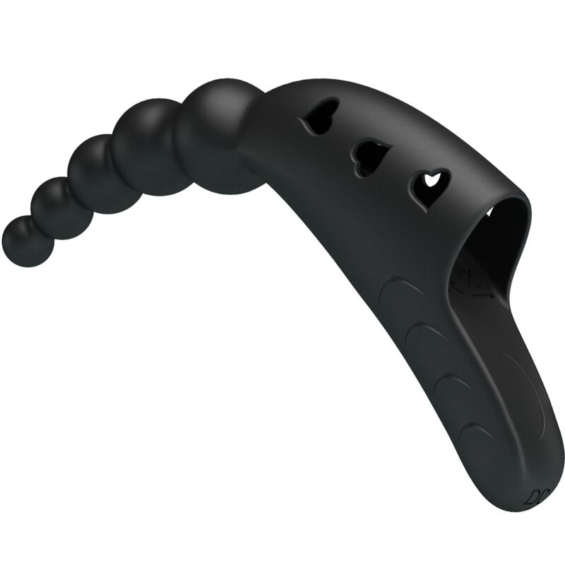 Vibratore da dita PRETTY LOVE Jordin nero con 10 modalità di vibrazione, piccolo e portatile, ideale per stimolazione intima