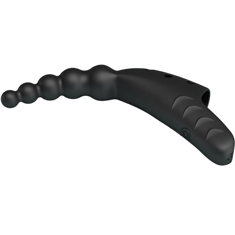 Vibratore da dita PRETTY LOVE Jordin nero con 10 modalità di vibrazione, piccolo e portatile per stimolazione precisa