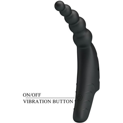 Vibratore da dita PRETTY LOVE Jordin nero con 10 vibrazioni, piccolo e portatile, ideale per stimolazione delicata.